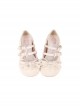 Lace Bread Series Sweet Lolita Round Toe Double Breasted Bowknot Retro Elegant Mary Jane Shoes