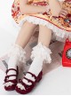 Lace Bread Series Sweet Lolita Round Toe Double Breasted Bowknot Retro Elegant Mary Jane Shoes