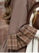 Lord Of Mysteries Fors Series Steampunk Elegant British Style Quill Brooch Brown Plaid Cardigan Short Coat