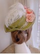 Lily Of The Valley Doll Series Classic Lolita Spring Summer Flower Fresh Green Feather Lace Flat Hat