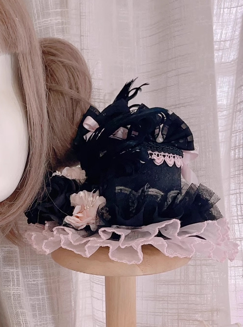 Ballet Series Gorgeous Palace Style Chiffon Lace Sweet Lolita Hairpin Cute Cake Hat