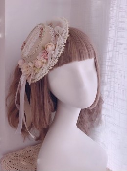 Love Poems Series Vintage Edward Pink 3D Rose Classic Lolita Elegant Small Flat Cap