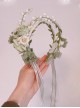 Lily Of The Valley Series Classic Lolita Grass Green Artificial Flowers And Plants Lace Mesh Headband