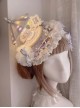 Night Tour Series Gorgeous Rococo Era Dreamy Sweet Lolita Animals Pearl Ruffles Lace Carousel Top Hat