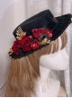 Christmas Concerto Series Classic Lolita 3D Rose Elegant Handmade Woolen Bowler Hat