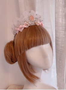 Ice Snow Crown Series Sweet Lolita Beautiful Princess Headdress Lace Rhinestone Pearl Crown