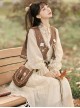 Windy Desert Series Chinese Style Kawaii Fashion Improved Han Elements Embroidered Vest National Long Sleeve Dress