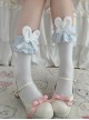 Cute Soft Girl Sweet Lolita Lace Ruff Ribbon Bowknot Cotton Plush Rabbit Ear Mid Short Socks