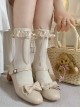 Summer Apricot Versatile Exquisite Ribbon Sweet Lolita Lace Ruffle Cotton Short Socks