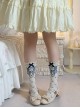 Summer Exquisite Sweet Lolita Bowknot Flower Print Four Petals Lace Soft Cotton Short Socks