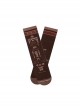 Afternoon Cocoa Exquisite Sweet Lolita British Style Chocolate European Print Cotton Middle Tube Socks