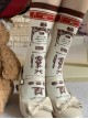 Afternoon Cocoa Exquisite Sweet Lolita British Style Chocolate European Print Cotton Middle Tube Socks