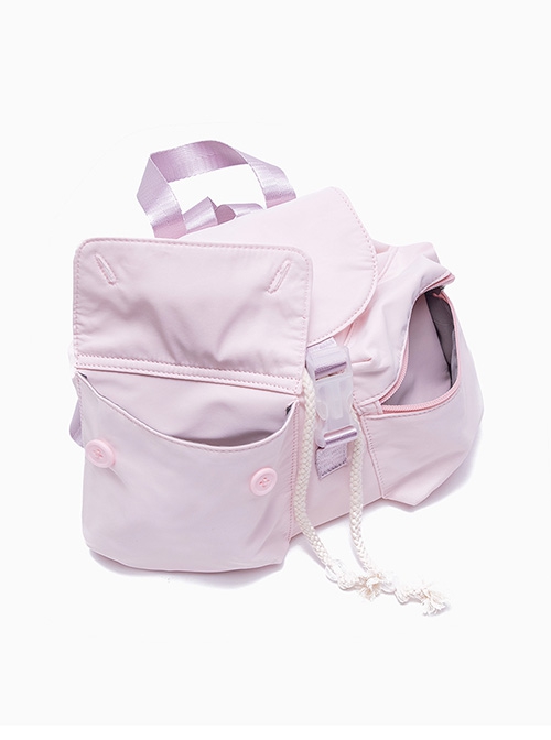 Daily Versatile Three Dimensional Pocket Button Drawstring Design Nylon Material Kawaii Fashion Backpack