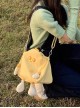 Triangle Cheese Yellow Daily Kawaii Fashion Cartoon Sweet Cute Student Crossbody Bag