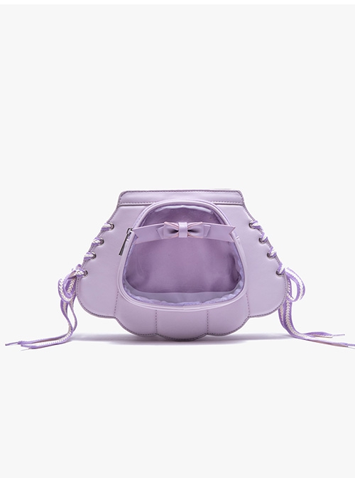 Dreamlike Purple Unique Shell Shape Sweet Bow Knot Side Strap Design Kawaii Fashion Backpack