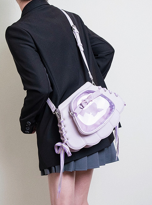 Dreamlike Purple Unique Shell Shape Sweet Bow Knot Side Strap Design Kawaii Fashion Backpack