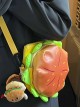 Hamburger Series Stereo Cartoon Burger Crossbody Bag Kawaii Fashion Doll Pendant Bag