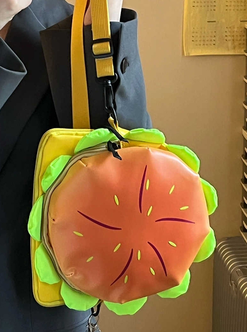 Hamburger Series Stereo Cartoon Burger Crossbody Bag Kawaii Fashion Doll Pendant Bag