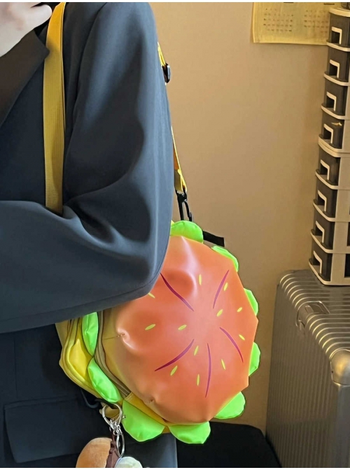 Hamburger Series Stereo Cartoon Burger Crossbody Bag Kawaii Fashion Doll Pendant Bag