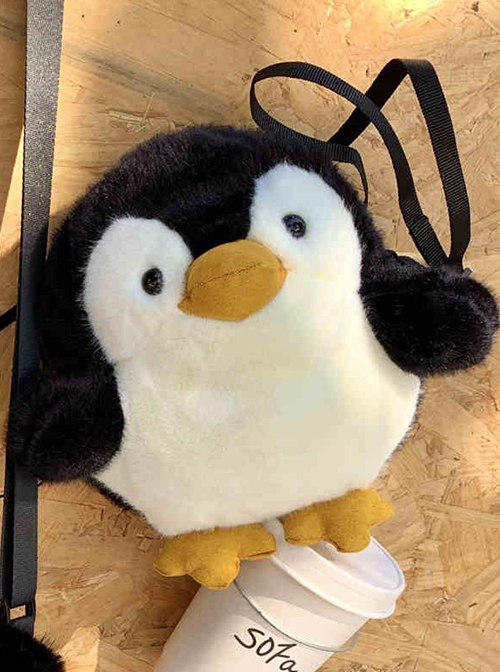 Plush Penguin Shaped Cute Cartoon Doll Kawaii Fashion Crossbody Bag Cellphone Bag