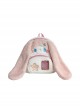 Japanese Style Plush Big Ear Puppy Embroidery Doll Transparent Pocket Kawaii Fashion Backpack