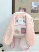 Japanese Style Plush Big Ear Puppy Embroidery Doll Transparent Pocket Kawaii Fashion Backpack