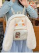 Japanese Style Plush Big Ear Puppy Embroidery Doll Transparent Pocket Kawaii Fashion Backpack