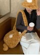 Teen Soft Girl Cute Plush Cat Ears Tail Kawaii Fashion Tabby Cat Daily Crossbody Bag