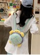 Childlike Cute Cartoon Green Plush Baby Pineapple Turtle Kawaii Fashion Corduroy Backpack