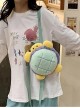 Childlike Cute Cartoon Green Plush Baby Pineapple Turtle Kawaii Fashion Corduroy Backpack