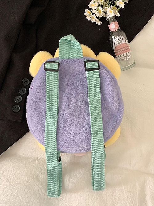 Childlike Cute Cartoon Green Plush Baby Pineapple Turtle Kawaii Fashion Corduroy Backpack