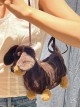 Brown Simulation Short Legs Dachshund Plush Puppy Doll Kawaii Fashion Cute Childlike Bag