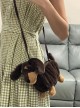 Brown Simulation Short Legs Dachshund Plush Puppy Doll Kawaii Fashion Cute Childlike Bag