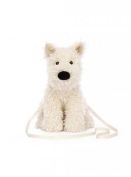 West Highland White Terrier Curly-Haired Scribbled Puppy Kawaii Fashion Crossbody Plush Toy Bag