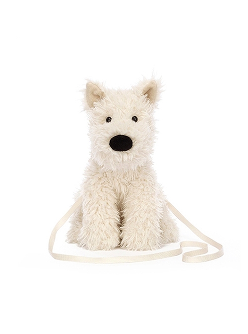 West Highland White Terrier Curly-Haired Scribbled Puppy Kawaii Fashion Crossbody Plush Toy Bag