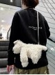 West Highland White Terrier Curly-Haired Scribbled Puppy Kawaii Fashion Crossbody Plush Toy Bag