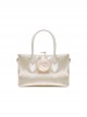 Gentle Apricot Glitter Satin Retro Feel Shell Decoration Kawaii Fashion Daily Versatile Bag