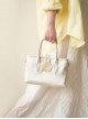 Gentle Apricot Glitter Satin Retro Feel Shell Decoration Kawaii Fashion Daily Versatile Bag