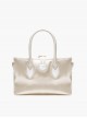 Gentle Apricot Glitter Satin Retro Feel Shell Decoration Kawaii Fashion Daily Versatile Bag