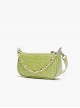 Fresh Green Unique PU Crocodile Pattern Metal Chain Decoration Kawaii Fashion Handbag Crossbody Bag