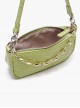 Fresh Green Unique PU Crocodile Pattern Metal Chain Decoration Kawaii Fashion Handbag Crossbody Bag