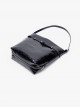 Minimalist Casual Black Unique Waxed Leather Large Capacity Kawaii Fashion Daily Versatile Handbag