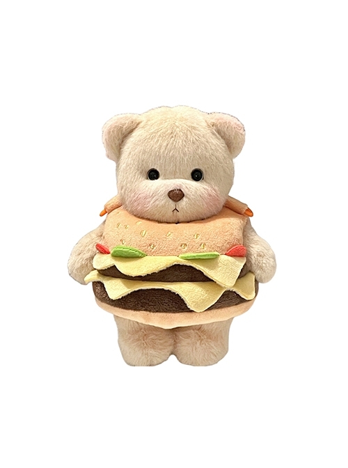 Bear Doll Burger Clothes Crossbody Kawaii Fashion Cute Childlike Daily Plush Bag Coin Purse