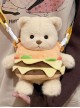 Bear Doll Burger Clothes Crossbody Kawaii Fashion Cute Childlike Daily Plush Bag Coin Purse