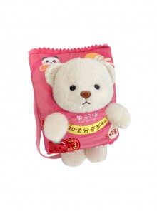 Cute Daily Potato Chips Plush Bear Kawaii Fashion Crossbody Toy Bag Mobile Phone Bag