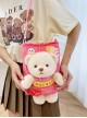 Cute Daily Potato Chips Plush Bear Kawaii Fashion Crossbody Toy Bag Mobile Phone Bag