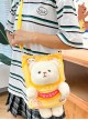 Cute Daily Potato Chips Plush Bear Kawaii Fashion Crossbody Toy Bag Mobile Phone Bag