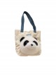 Fashion Corduroy Cute Daily Kawaii Fashion Giant Panda One Shoulder Large Capacity Tote Bag