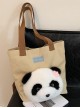 Fashion Corduroy Cute Daily Kawaii Fashion Giant Panda One Shoulder Large Capacity Tote Bag