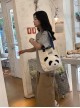 Fashion Corduroy Cute Daily Kawaii Fashion Giant Panda One Shoulder Large Capacity Tote Bag